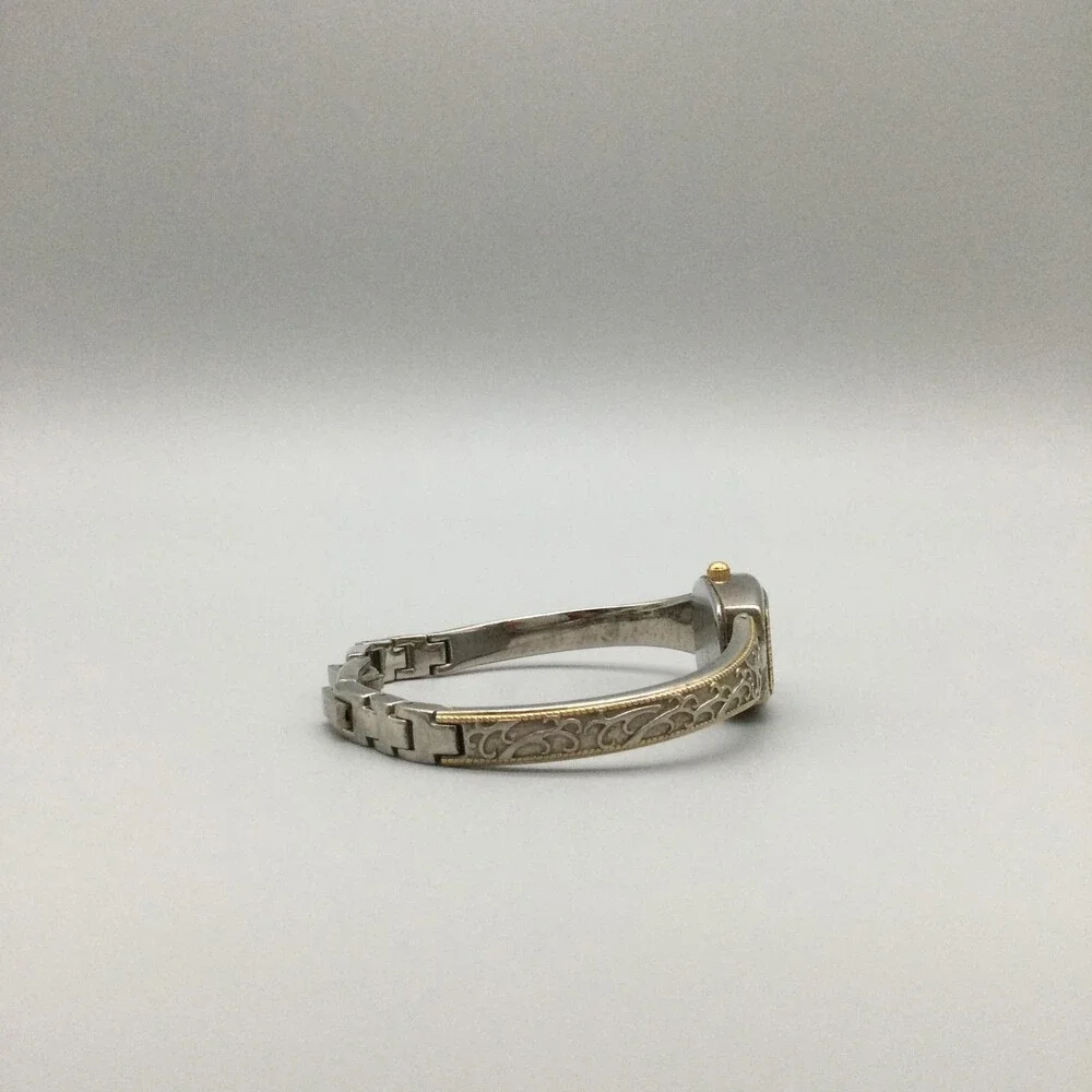 Anne Klein Womens Watch 17mm White Dial Two Tone Bangle New Battery 6.75